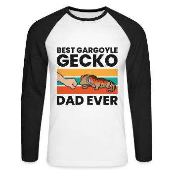 Bester Gargoyle Gecko Dad aller Zeiten - Unisex Baseballshirt langarm - Weiß/Schwarz - Vorne - Nik (191cm)
