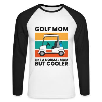Golf Maman comme une maman normale mais plus cool Golf drôle - T-shirt baseball manches longues Homme - blanc/noir - Devant - Nik (191cm)
