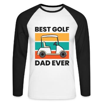 Meilleur papa de golf jamais papa papa drôle - T-shirt baseball manches longues Homme - blanc/noir - Devant - Nik (191cm)