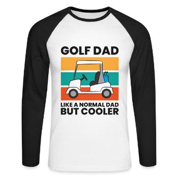 Golf Dad Like A Normal Dad But Cooler Funny Golf - Unisex Long Sleeve Baseball T-Shirt - white/black - Front - Nik (191cm)