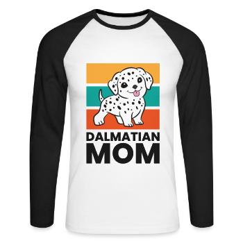 Funny Dalmatian Mom Dalmatian Dog - Unisex Long Sleeve Baseball T-Shirt - white/black - Front - Nik (191cm)