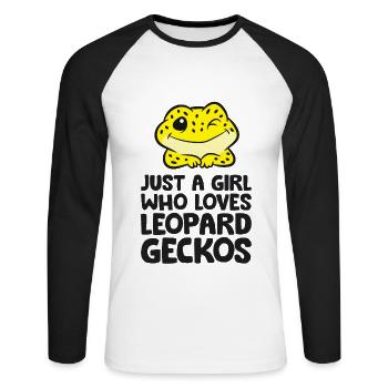 Léopard Gecko Reptile Seulement un garçon qui - T-shirt baseball manches longues Homme - blanc/noir - Devant - Nik (191cm)