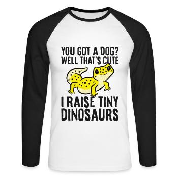 Leopard Gecko Owner Leopard Gecko Pet Leopard - Unisex Long Sleeve Baseball T-Shirt - white/black - Front - Nik (191cm)