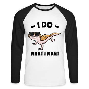Gecko - Unisex Long Sleeve Baseball T-Shirt - white/black - Front - Nik (191cm)