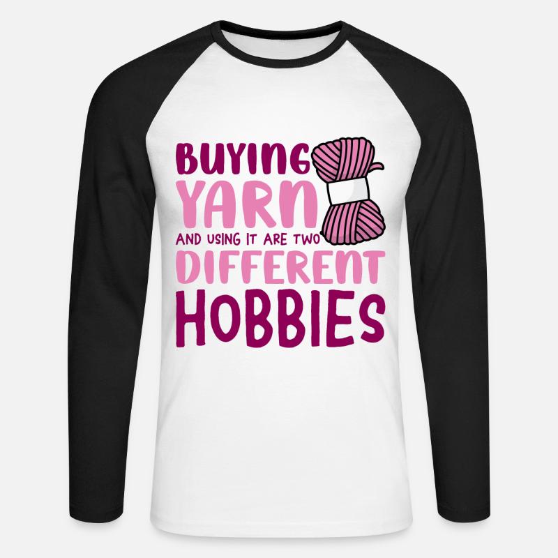 Buying yarn and using it - Unisex Baseballshirt langarm - Weiß/Schwarz