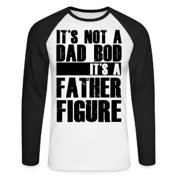 Its not a dad bod father figure Gift - Unisex Long Sleeve Baseball T-Shirt - white/black - Front - Nik (191cm)