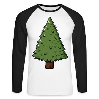Fir Tree Tree Forester Gift Idea - Unisex Long Sleeve Baseball T-Shirt - white/black - Front - Nik (191cm)