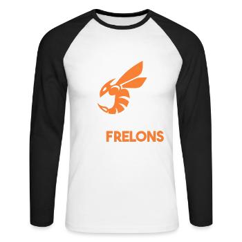 Chasseur De Frelons Insecte J'peux Pas Humour - T-shirt baseball manches longues Homme - blanc/noir - Devant - Nik (191cm)