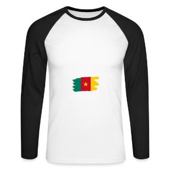 Bébés égaux meilleurs ont un papa Camerounais - T-shirt baseball manches longues Homme - blanc/noir - Devant - Nik (191cm)