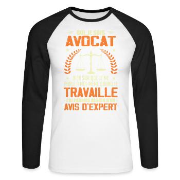 Yes I'm Lawyer Humor - Birthday Gift - Unisex Long Sleeve Baseball T-Shirt - white/black - Front - Nik (191cm)