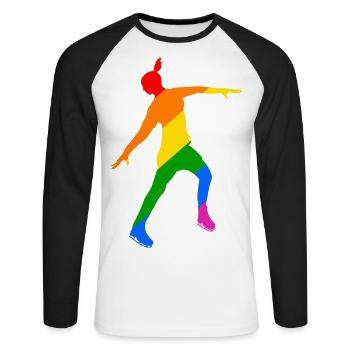 Rainbow Magic on Blades: Elegant Ice Princess - Unisex Long Sleeve Baseball T-Shirt - white/black - Front - Nik (191cm)