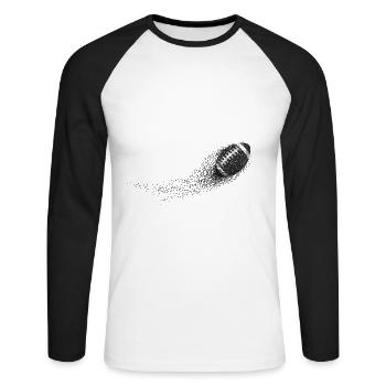 Football - Unisex Baseballshirt langarm - Weiß/Schwarz - Vorne - Nik (191cm)