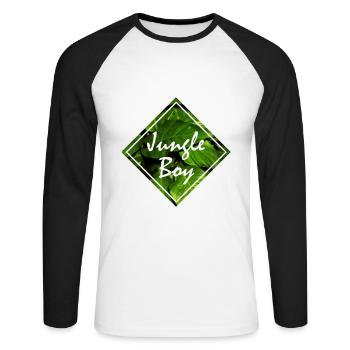 garçon de la jungle feuilles de la jungle garçon - T-shirt baseball manches longues Homme - blanc/noir - Devant - Nik (191cm)