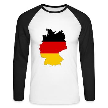 Maillot Allemagne - T-shirt baseball manches longues Homme - blanc/noir - Devant - Nik (191cm)