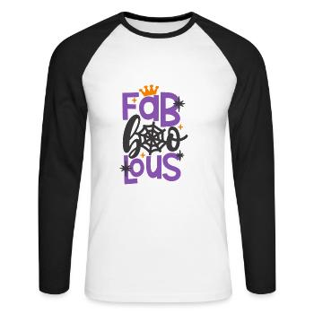 fab boo lous gift Nice pretty motivation mot - Unisex Long Sleeve Baseball T-Shirt - white/black - Front - Nik (191cm)