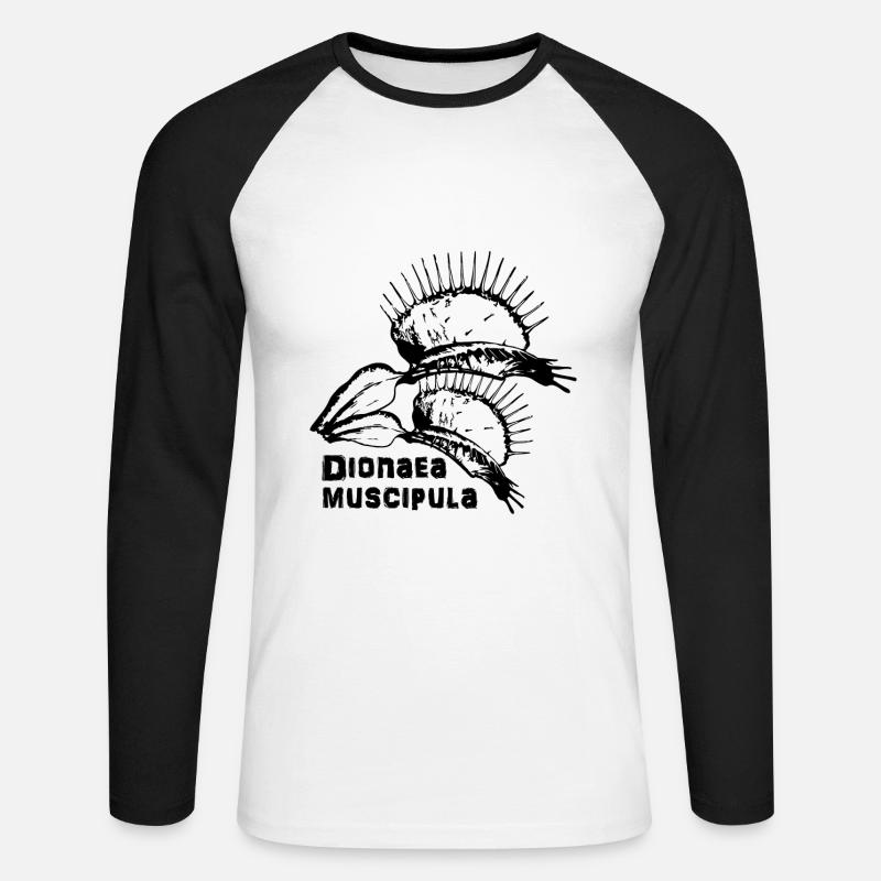 Dionaea Muscipula. Carnivorous Plants. - Unisex Baseballshirt langarm - Weiß/Schwarz