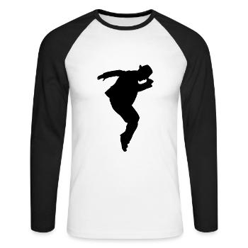 dancer - Unisex Long Sleeve Baseball T-Shirt - white/black - Front - Nik (191cm)