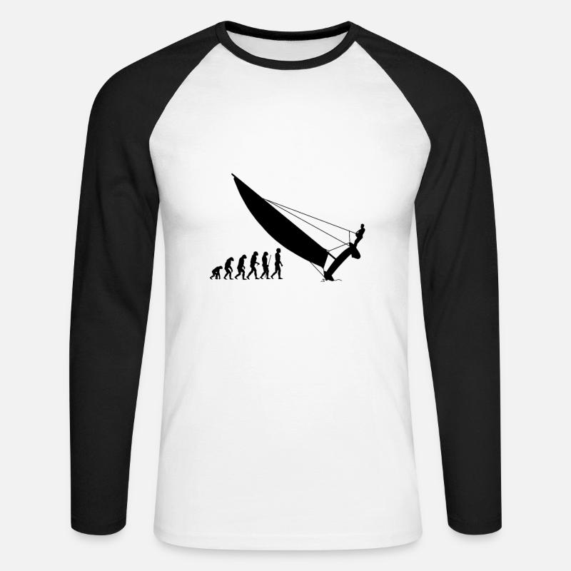Katamaran - Evolution - Unisex Baseballshirt langarm - Weiß/Schwarz