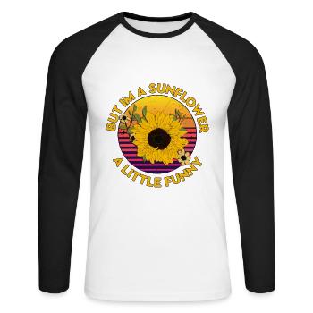Sunflower - Unisex Long Sleeve Baseball T-Shirt - white/black - Front - Nik (191cm)
