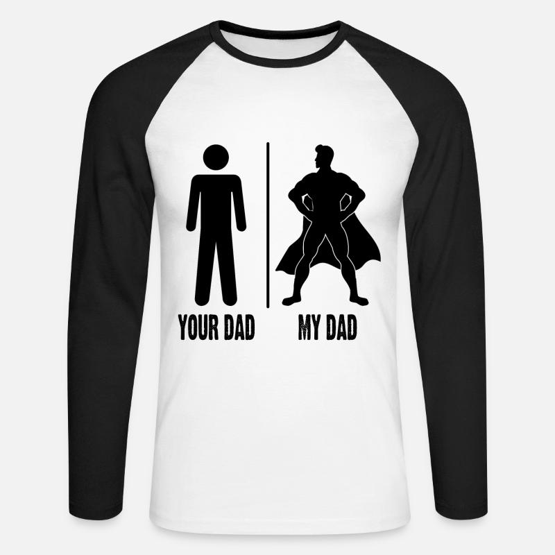 Tuo padre, mio padre - Maglia da baseball a manica lunga da uomo - bianco/nero