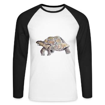 turtle - Unisex Long Sleeve Baseball T-Shirt - white/black - Front - Nik (191cm)