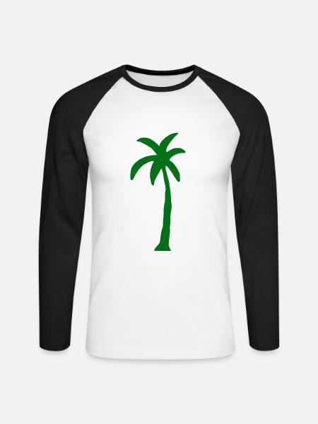 Pflanze Baum Öko Gärtner Palme Bio Bäume Grün - Unisex Baseballshirt langarm - Weiß/Schwarz