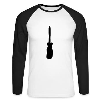 Screwdriver Tool Tools Screws - Unisex Long Sleeve Baseball T-Shirt - white/black - Front - Nik (191cm)