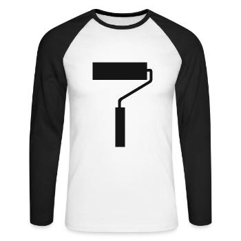 Brush Painting Brushes Painting Painter Painters Varnishers - Unisex Long Sleeve Baseball T-Shirt - white/black - Front - Nik (191cm)
