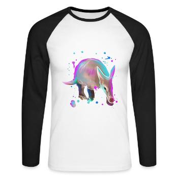 Aardvark aardvark gift - Unisex Long Sleeve Baseball T-Shirt - white/black - Front - Nik (191cm)
