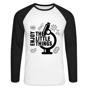 Biologie Biologe Labor Forschung Geschenk - Unisex Baseballshirt langarm - Weiß/Schwarz - Vorne - Nik (191cm)