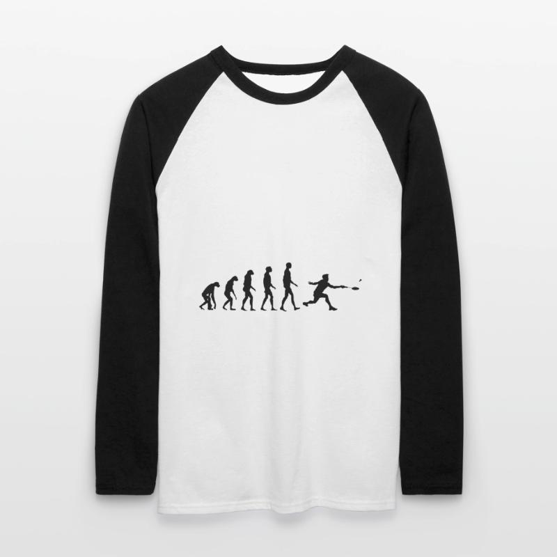 Cadeau d'évolution de badminton d'évolution de volant T-shirt baseball manches longues Homme