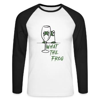 What the frog - T-shirt baseball manches longues Homme - blanc/noir - Devant - Nik (191cm)