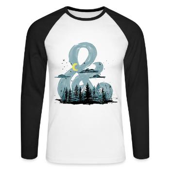 Night & - Unisex Long Sleeve Baseball T-Shirt - white/black - Front - Nik (191cm)