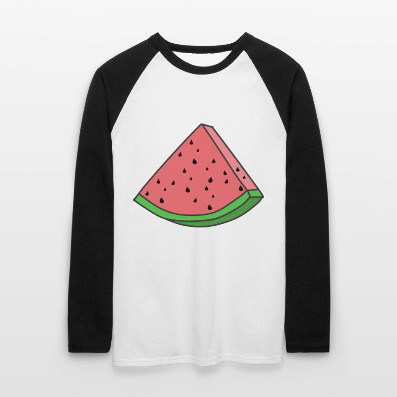 Pastèque Pastèque Pièces de pastèque T-shirt baseball manches longues Homme