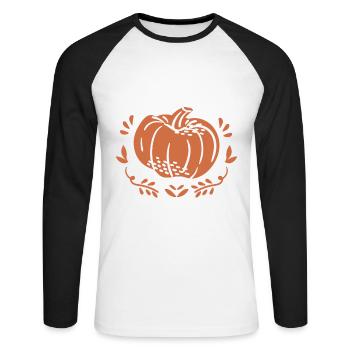 Citrouille - T-shirt baseball manches longues Homme - blanc/noir - Devant - Nik (191cm)