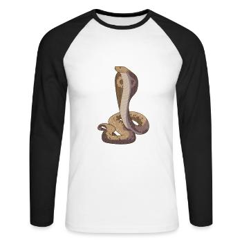 Serpent Cobra - T-shirt baseball manches longues Homme - blanc/noir - Devant - Nik (191cm)