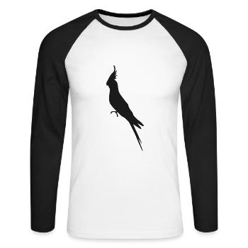 Cockatiel - Unisex Long Sleeve Baseball T-Shirt - white/black - Front - Nik (191cm)