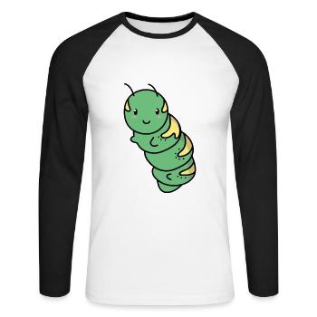 Chenille - T-shirt baseball manches longues Homme - blanc/noir - Devant - Nik (191cm)
