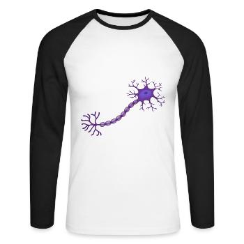 Neurone Neurobiologie Neuroscience Biologie - T-shirt baseball manches longues Homme - blanc/noir - Devant - Nik (191cm)