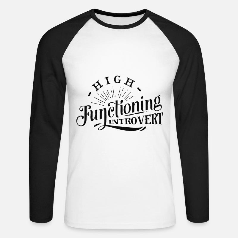 Antisocial - Functioning Introvert - pos - Unisex Baseballshirt langarm - Weiß/Schwarz