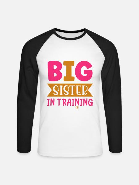 Big sister in training - Unisex Long Sleeve Baseball T-Shirt - white/black