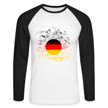 Deutschland Weltmeisterschaft Fussball - Unisex Baseballshirt langarm - Weiß/Schwarz - Vorne - Nik (191cm)