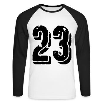 23 number jersey - Unisex Long Sleeve Baseball T-Shirt - white/black - Front - Nik (191cm)