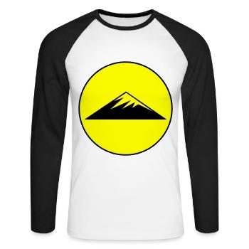 Cercle de symboles des montagnes - T-shirt baseball manches longues Homme - blanc/noir - Devant - Nik (191cm)