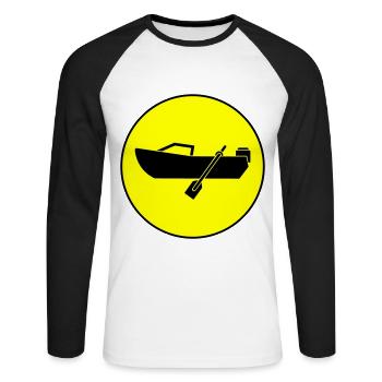cercle d’icônes de démarrage - T-shirt baseball manches longues Homme - blanc/noir - Devant - Nik (191cm)