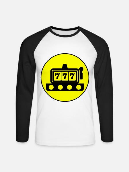 One-armed bandit circle - Unisex Long Sleeve Baseball T-Shirt - white/black