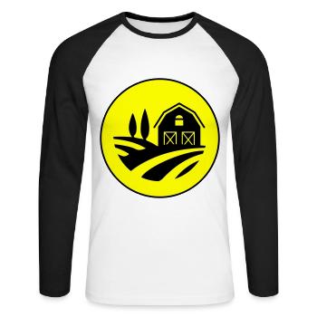 Farm Ernte Kreis - Unisex Baseballshirt langarm - Weiß/Schwarz - Vorne - Nik (191cm)