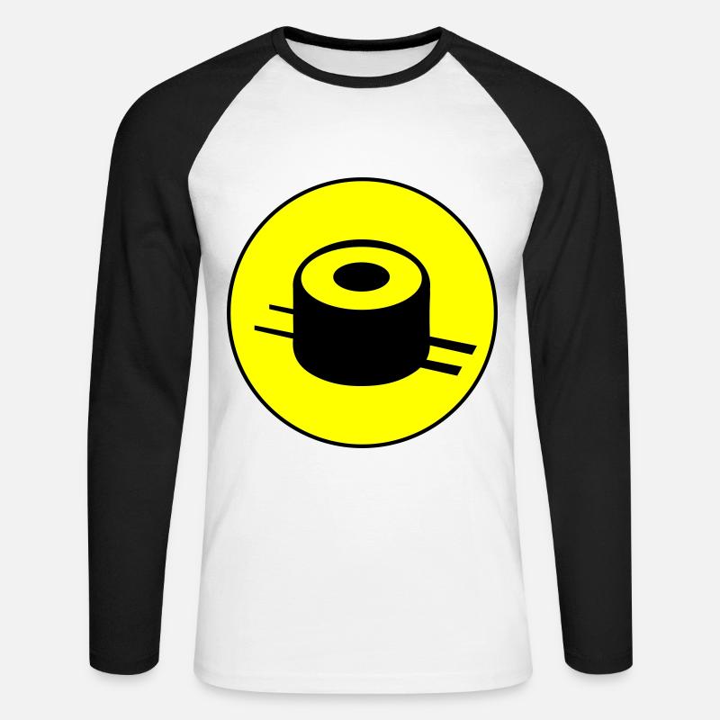 Sushi icon Kreis - Unisex Baseballshirt langarm - Weiß/Schwarz