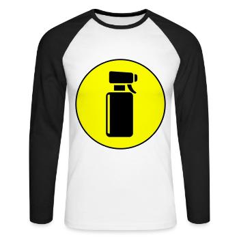 Cercle de coiffeurs - T-shirt baseball manches longues Homme - blanc/noir - Devant - Nik (191cm)