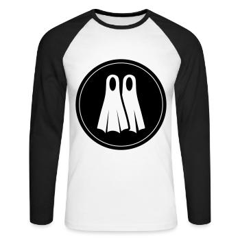 Cercle de nageoires de plongée - T-shirt baseball manches longues Homme - blanc/noir - Devant - Nik (191cm)